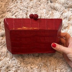 Nancy Gonzalez Red Clutch Crocodile